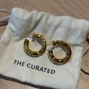 Textured Gold Hoop Earrings